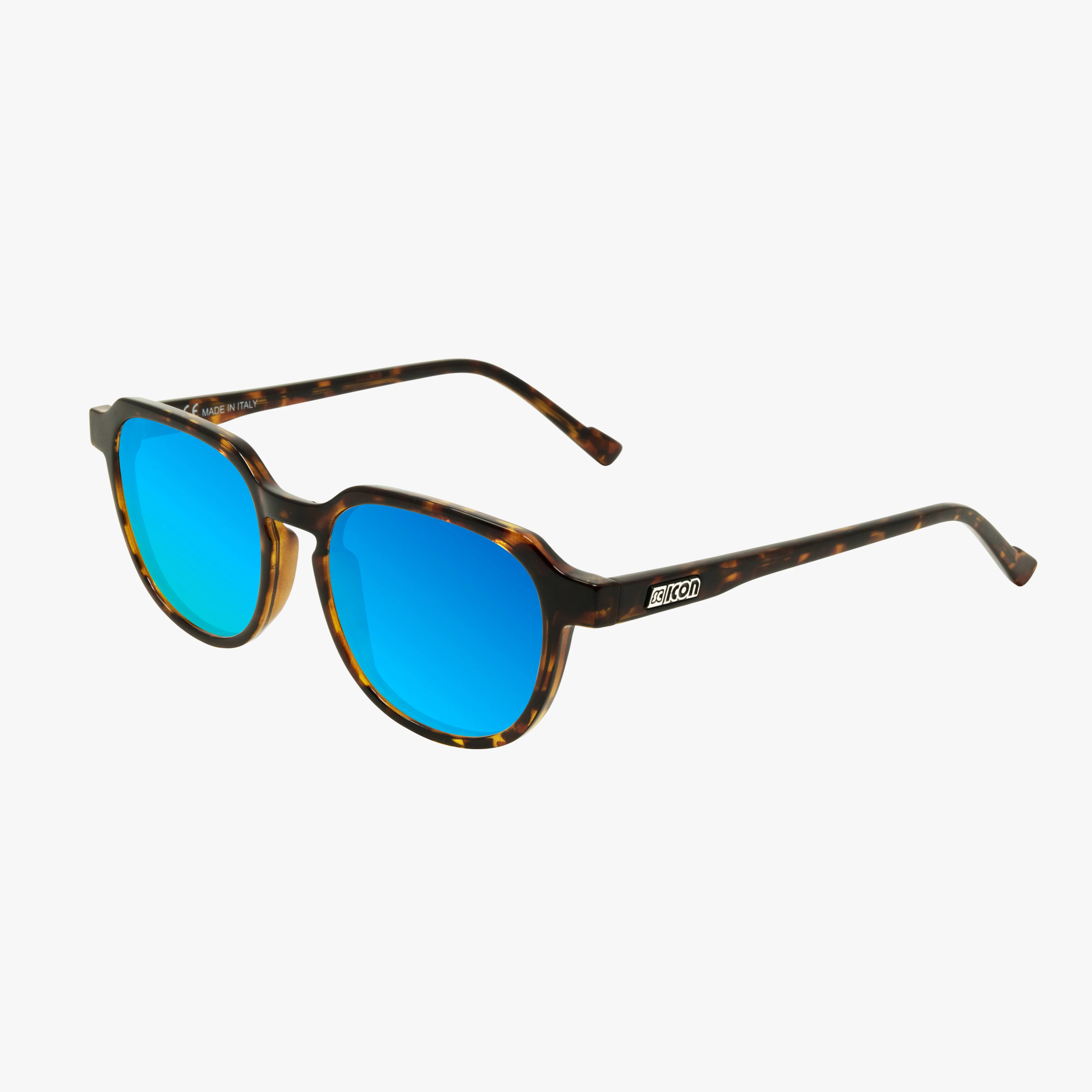 Black glossy Italian eyewear by Scicon with multimirror red lenses, Vertex timeless design for stylish protection.