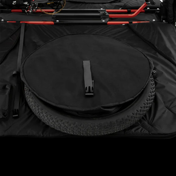 Scicon Aerocomfort MTB bike travel bag with padded protection and adjustable straps for secure transport of mountain bikes.