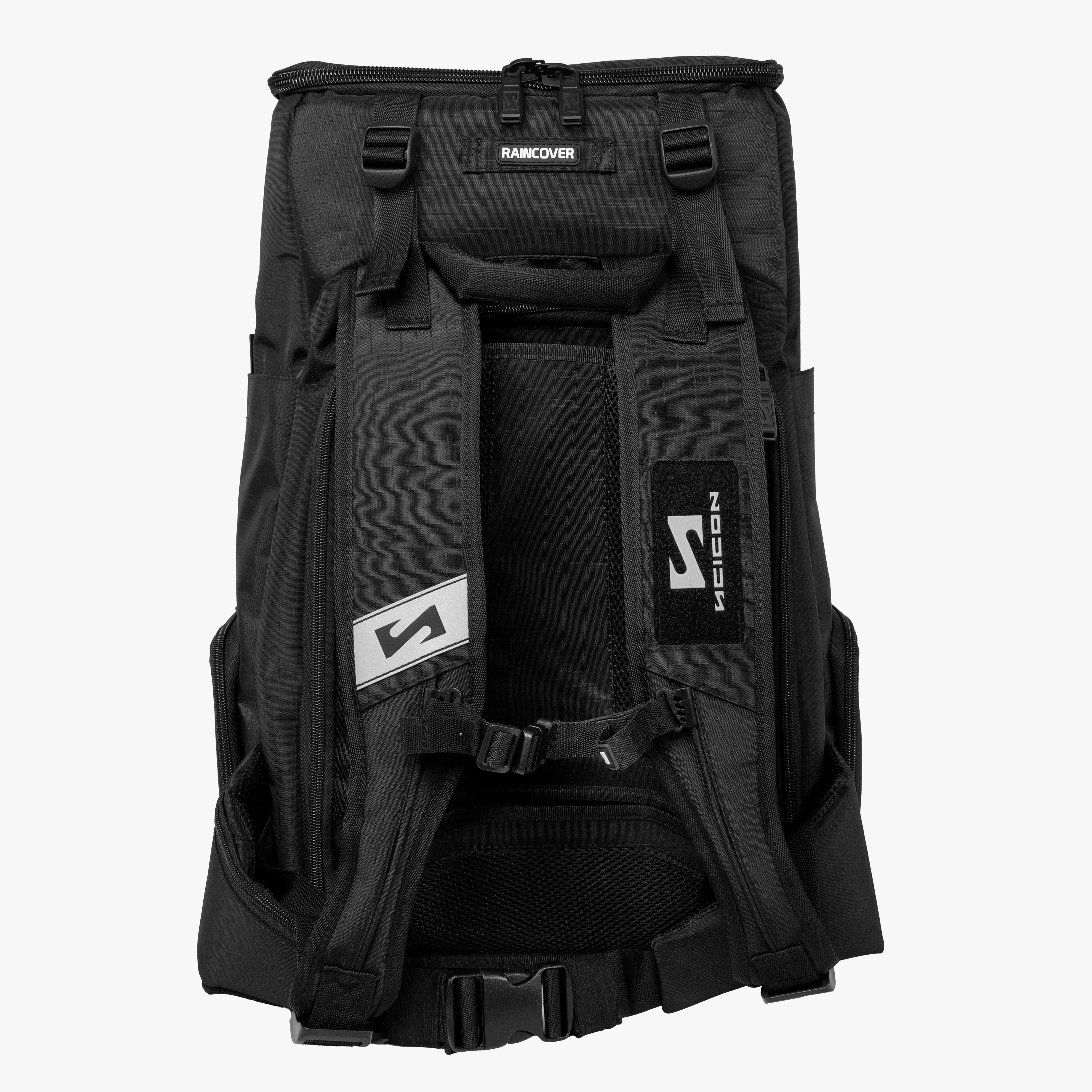 Scicon Podium Compact Sports Backpack 55L with multiple compartments and padded straps for durable, comfortable carrying.