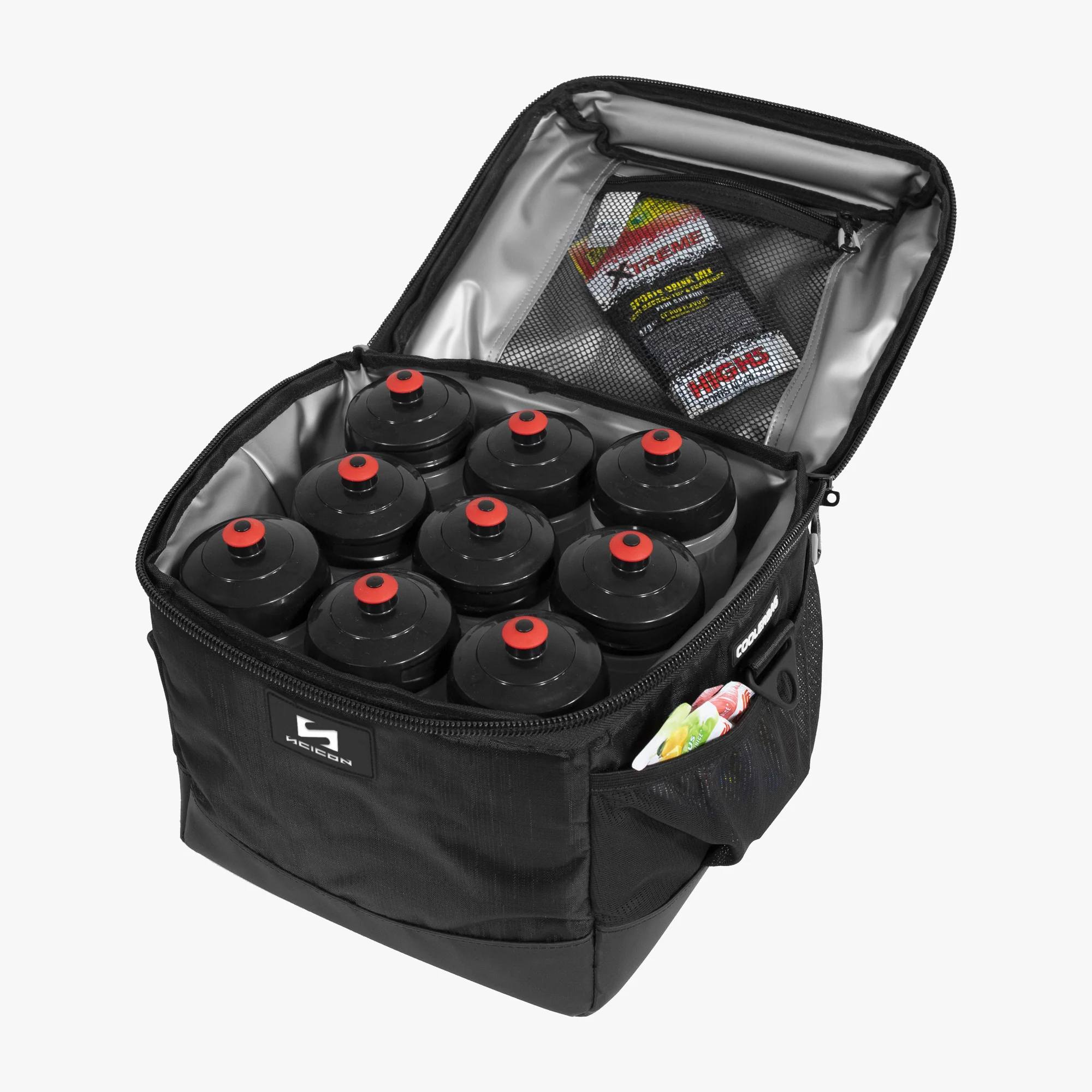 Scicon PRO Cooler Bag designed for 9 bottles, insulated travel bag with carrying handle for beverages.