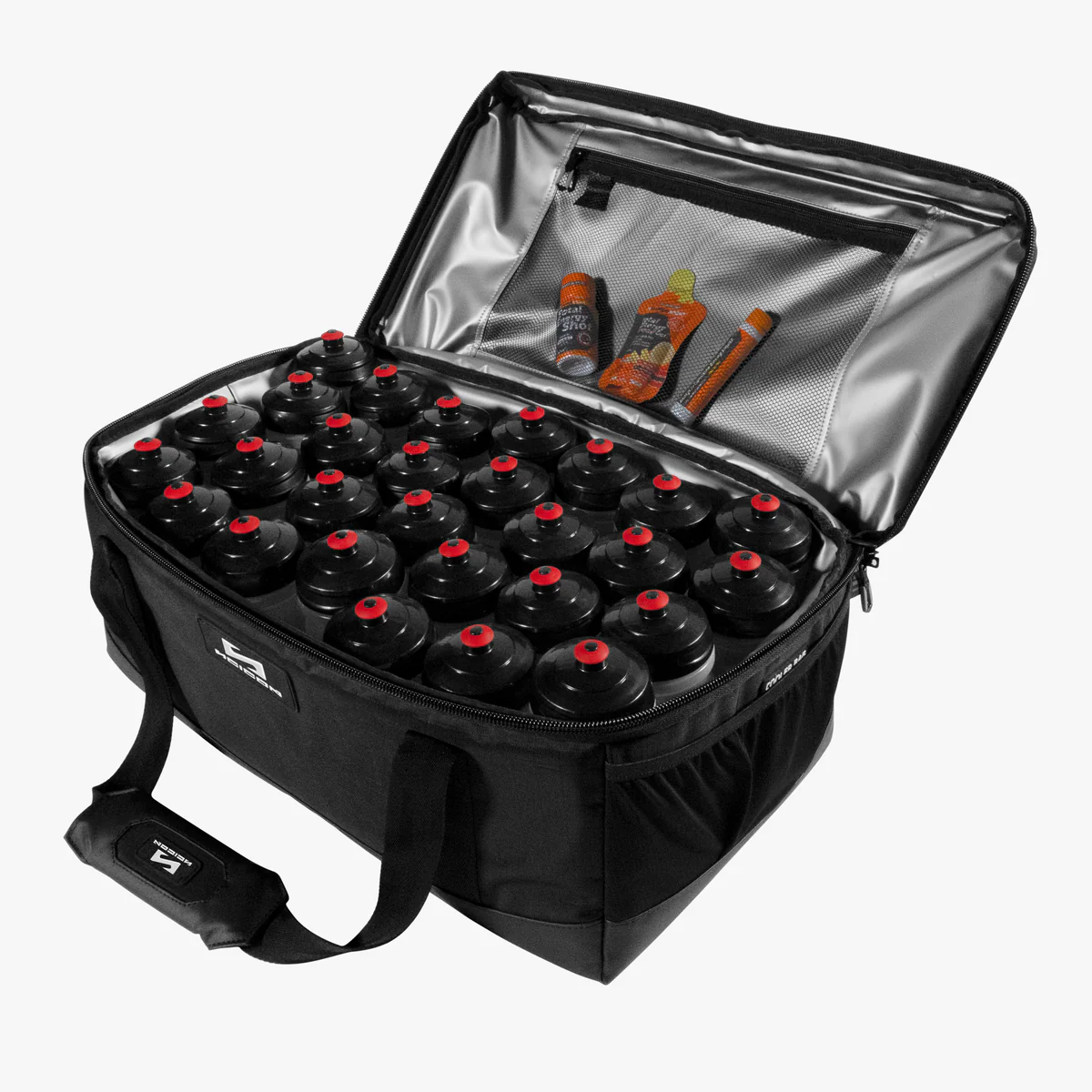 Scicon Pro Cooler Bag X 28, insulated travel cooler with adjustable shoulder strap and multiple compartments for food and drinks.